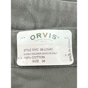 NWT Orvis Double Moleskin Santa Fe Pants 36x28 Lovat Green 100% Cotton